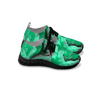 Bright Green Water Stone - Black Soles