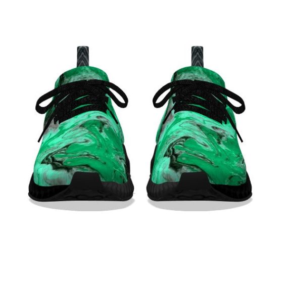 Bright Green Water Stone - Black Soles