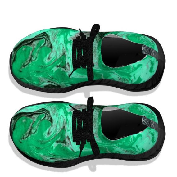 Bright Green Water Stone - Black Soles