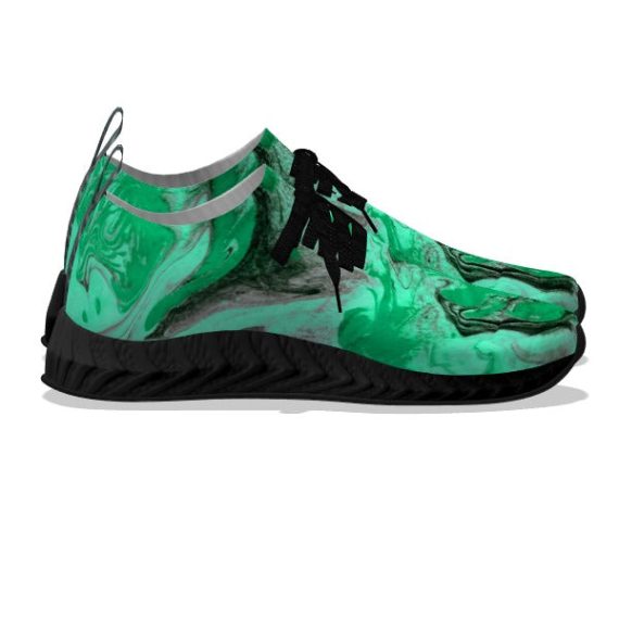 Bright Green Water Stone - Black Soles